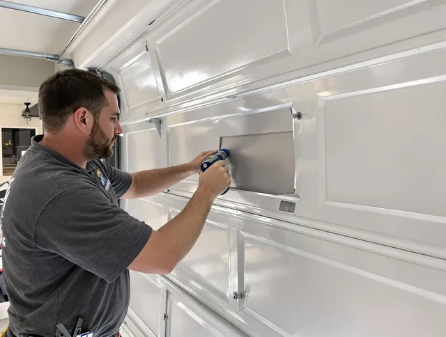 Garage door panel repair by East Lyme Garage Door Repair in East Lyme
